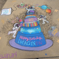 Chalk Art Celebrating ImaginOn's 20th Birthday